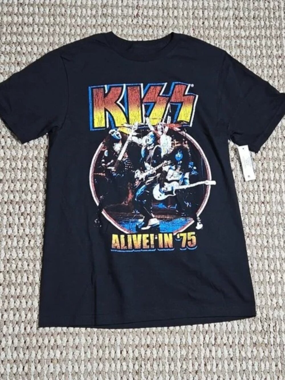 KISS Shirt Small 34 / 36 Rock Band Alive in 75 Tee Shirt Top
